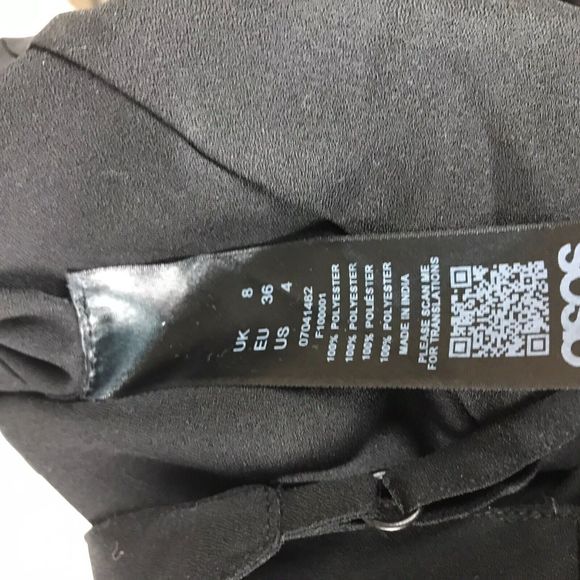 ASOS Women's Spaghetti Strap V Neck Cami Tank Top Solid Black Shirt Size 4 - Picture 5 of 5